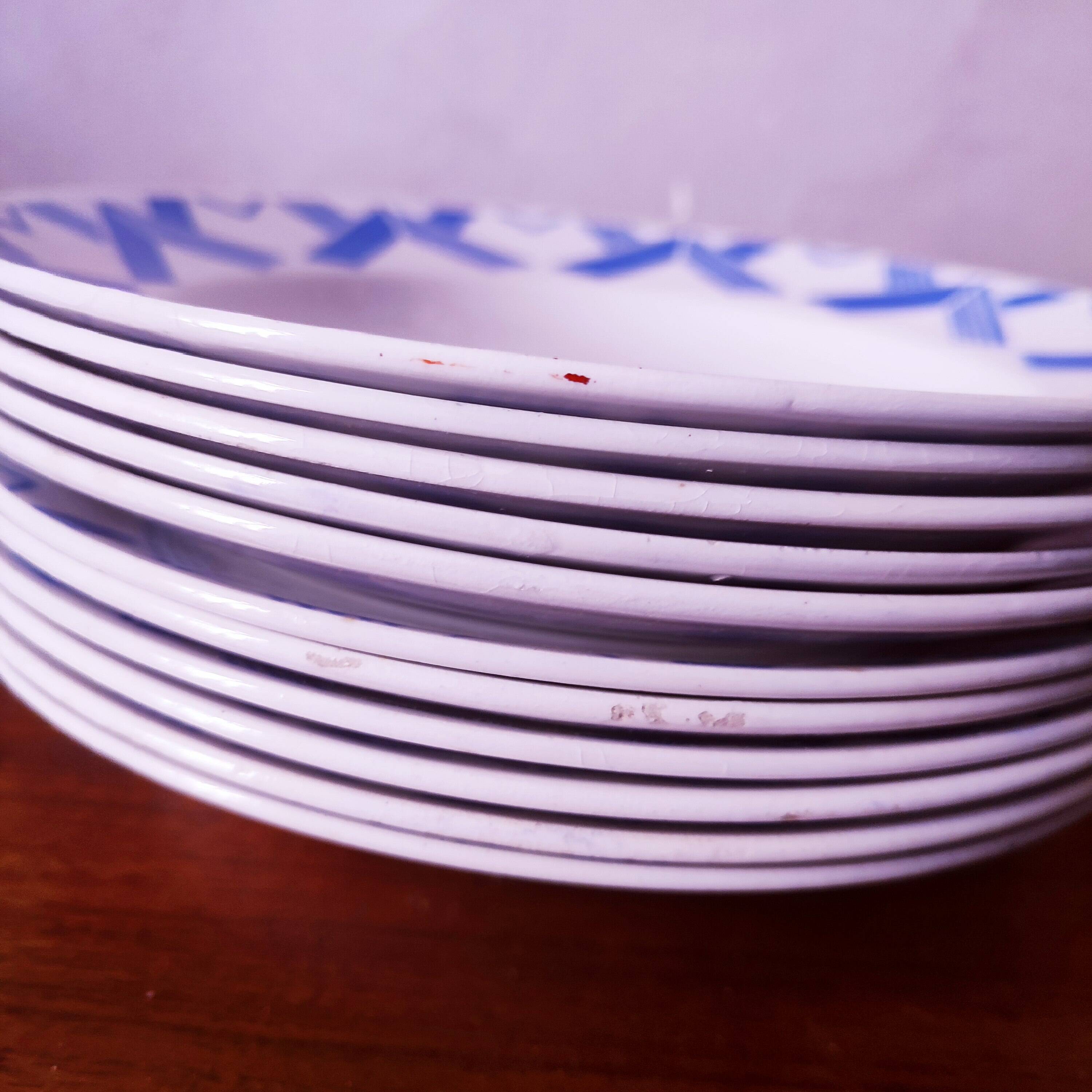 11 Art Deco earthenware soup plates by K&G Luneville