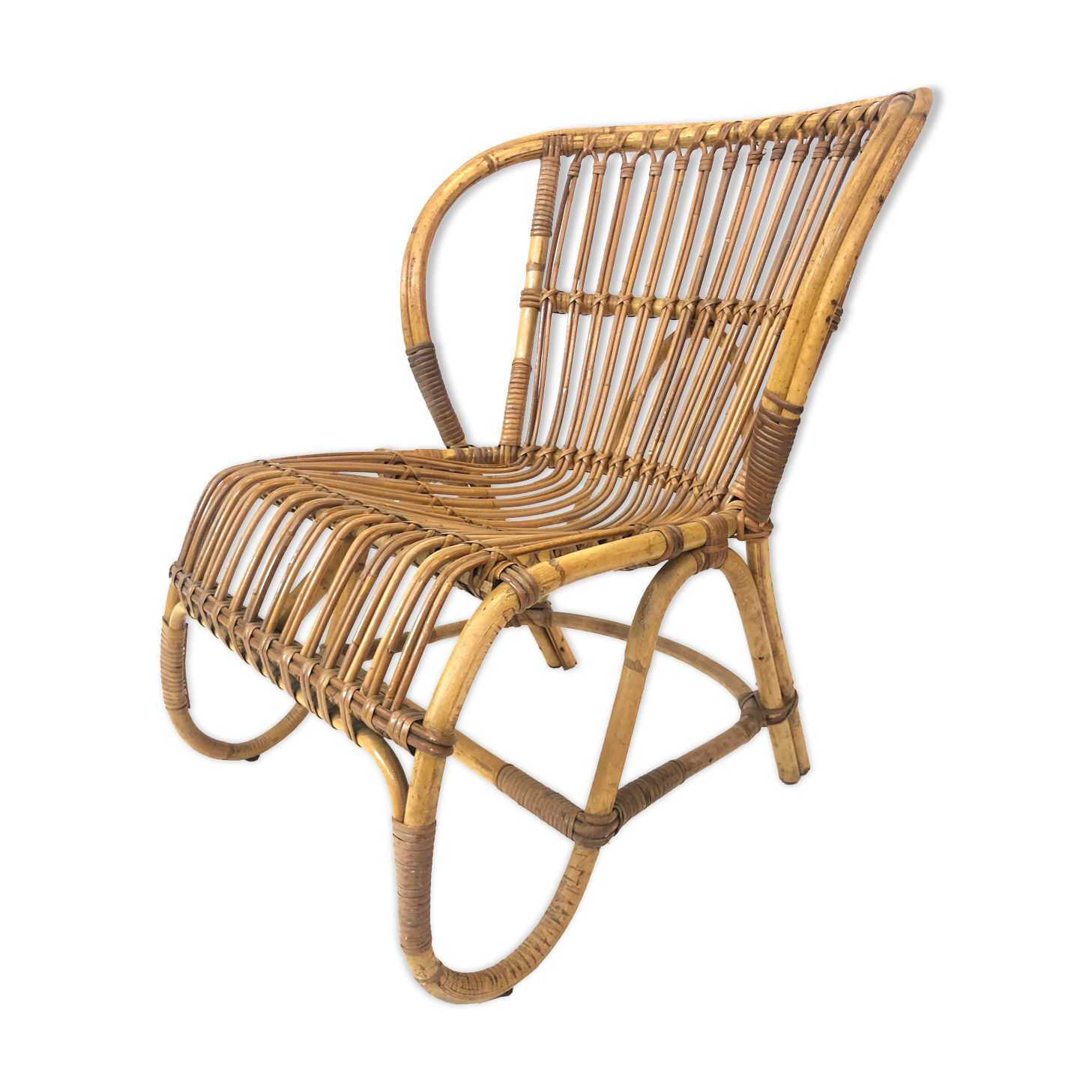 Van Rohe Noordwolde rattan chair, 1960