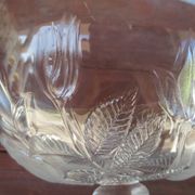Coupe sur pied en verre, cristal opalescent