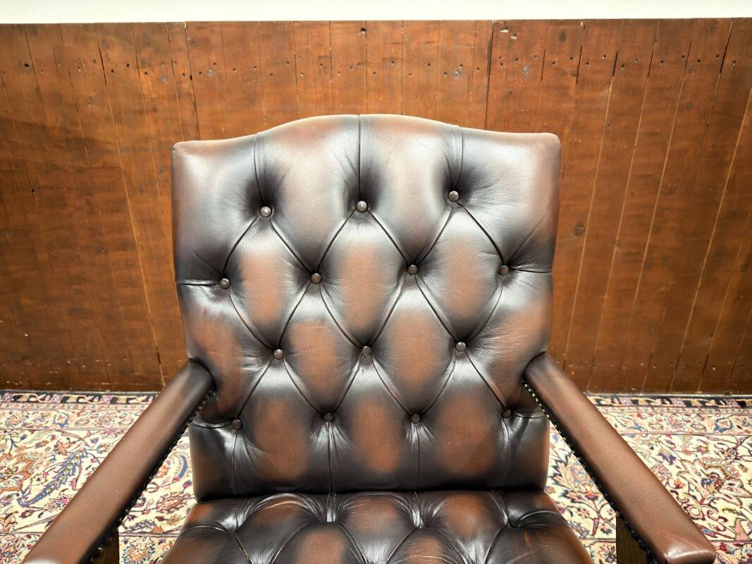 Classic English Oxblood Chesterfield President Chair