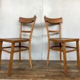Paire de chaises bistrot troquet Fischel 1950