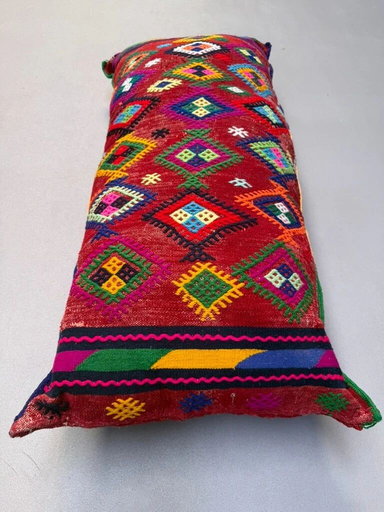 Coussin de sol kilim géant, coussin de sol kilim complet 90x46x25 cm, rouleau 2560