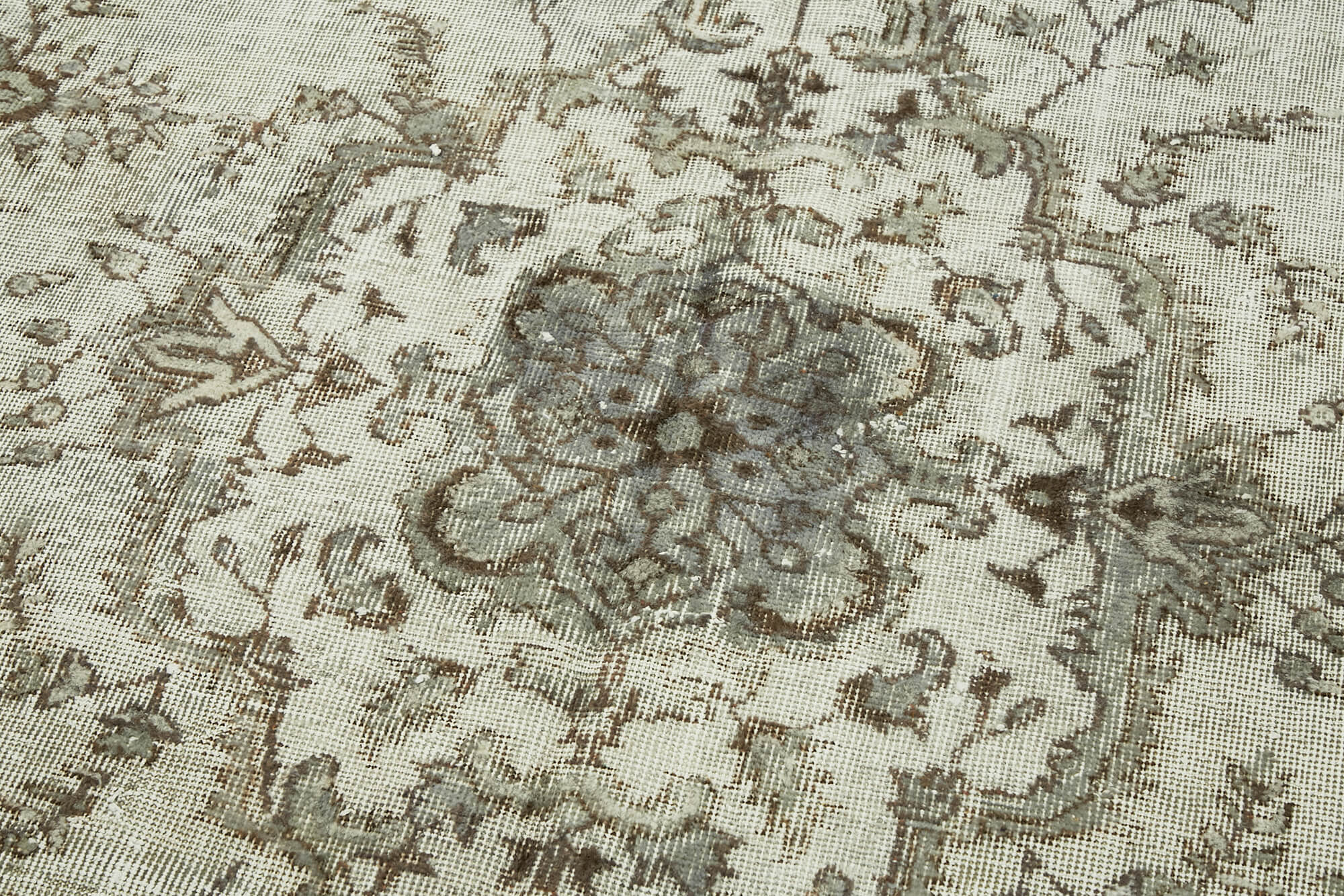 Handmade hi-low pile anatolian 1980s 159 cm x 278 cm grey rug