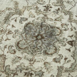 Handmade hi-low pile anatolian 1980s 159 cm x 278 cm grey rug