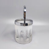 Ice Bucket with 6 Glasses in Hand Cut Lead Crystal by Kristal. Made in Italy 1960