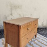 Petite commode anglaise chêne 3 tiroirs