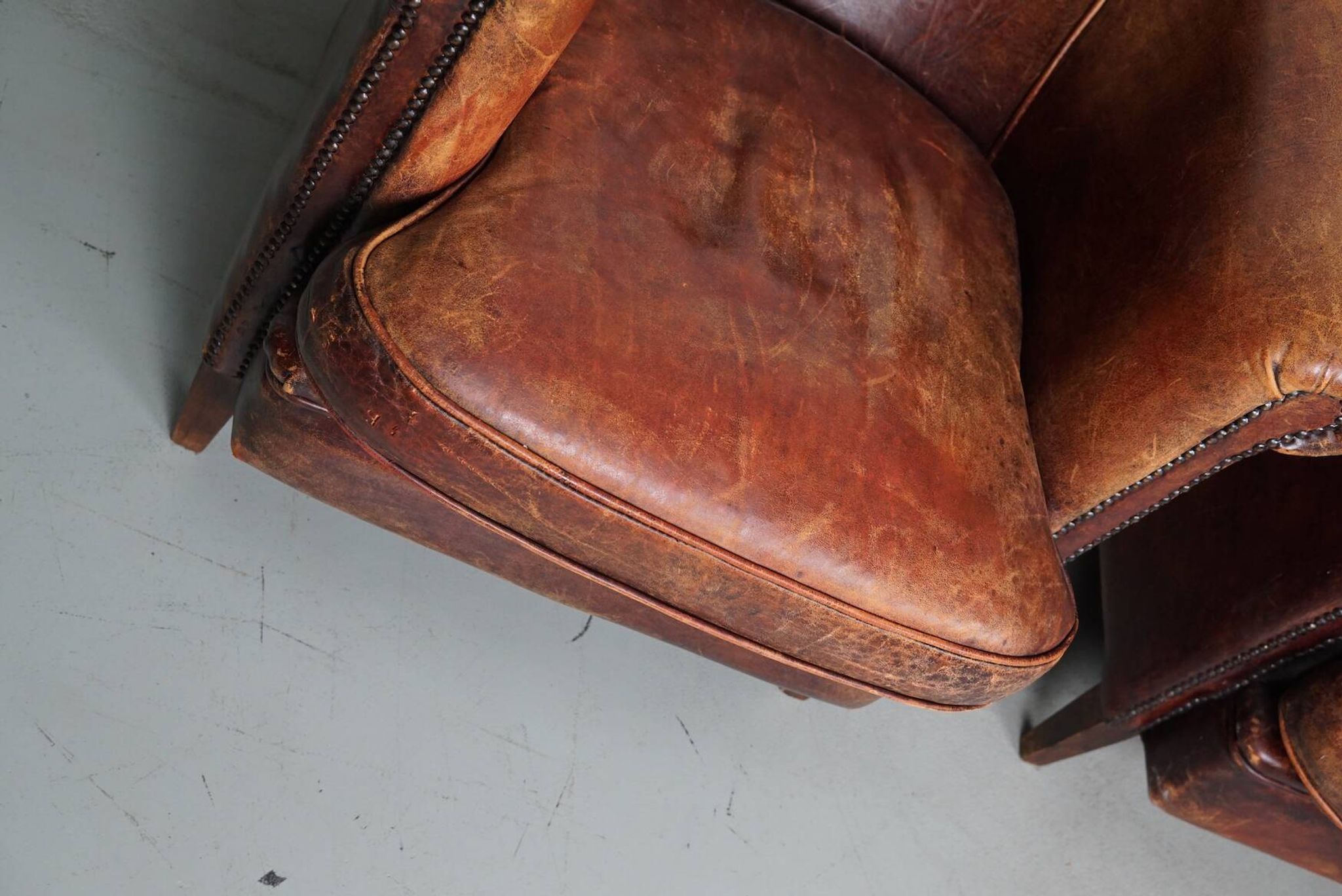 Fauteuil Club Vintage en Cuir Couleur Cognac, Pays-Bas, Set de 2