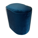 Velvet pouf, duck blue