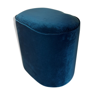 Velvet pouf, duck blue