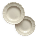 2 deep plates in scalloped ivory earthenware Sarreguemines