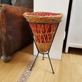 Wicker basket and wrought iron