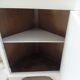 Vintage English furniture in pearl grey, wooden top.
