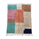 Tapis berbère marocain Boujaad écru à aplats colorés 273x206cm