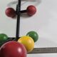 Wall-mounted coat rack with mirror, 5 hooks and hat holder from the 1950s-60s.