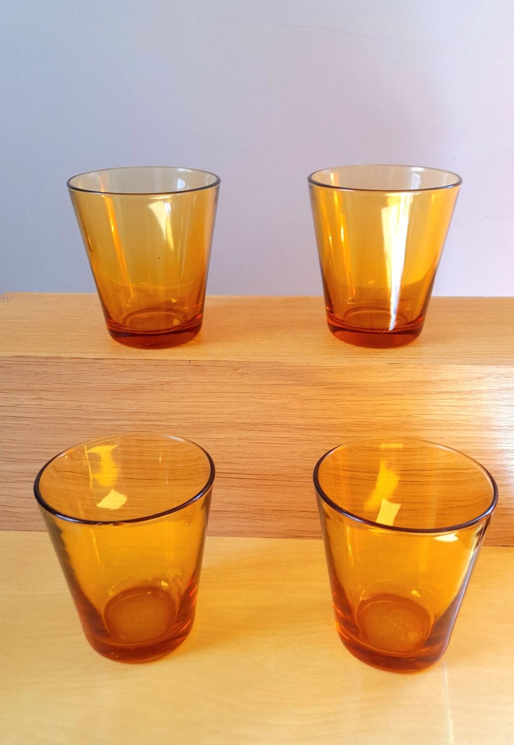 Verres ambrés Vereco 70s