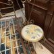 One person romantic bed with bedside table brass bedroom chair