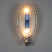 Vintage wall light in glass and metal, Italian design, 1960s.