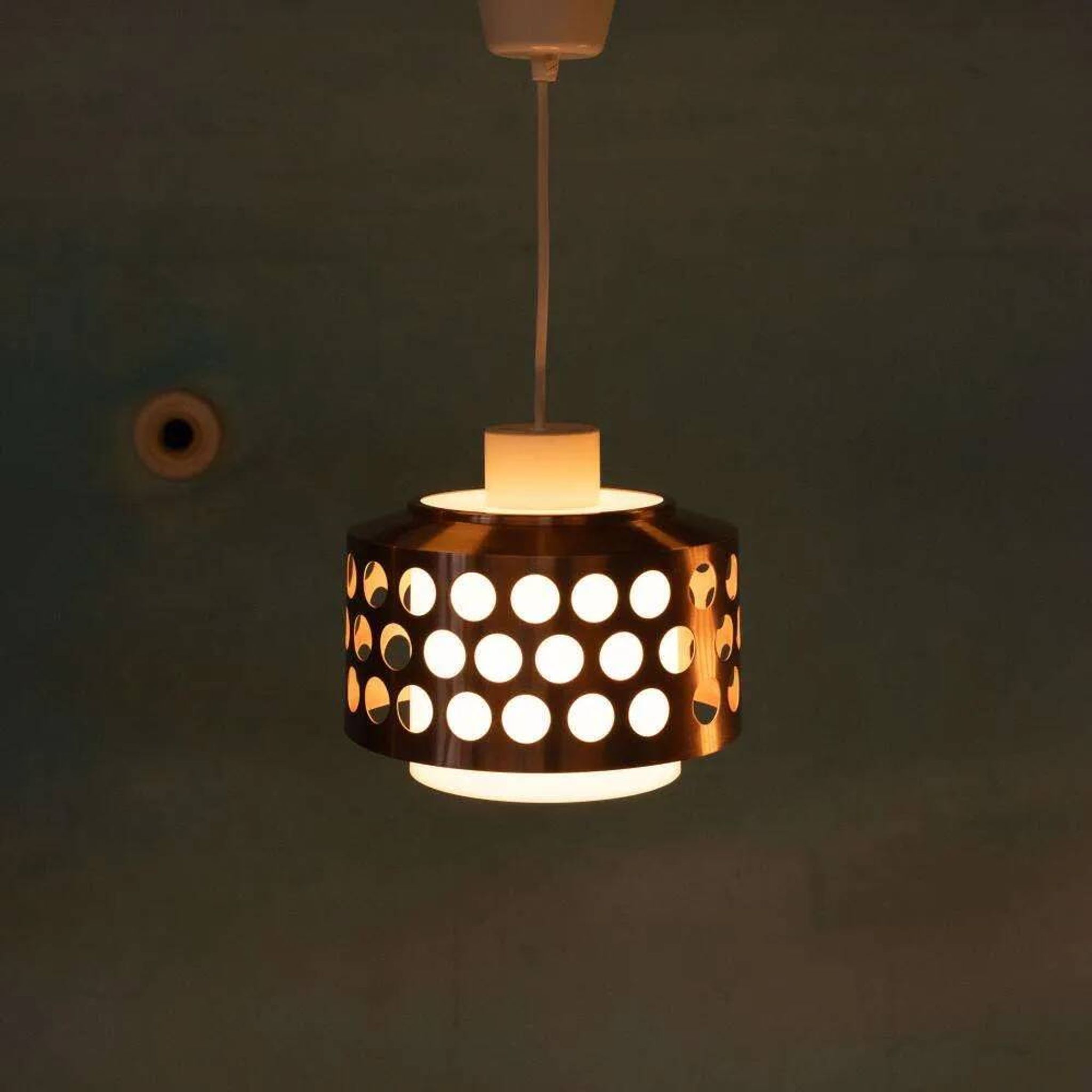 Suspension d'époque spatiale années 60/70, suspension lumineuse suédoise