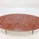 Italian Midcentury Coffee Table with Marble Top and Brass Feet, 1950s
