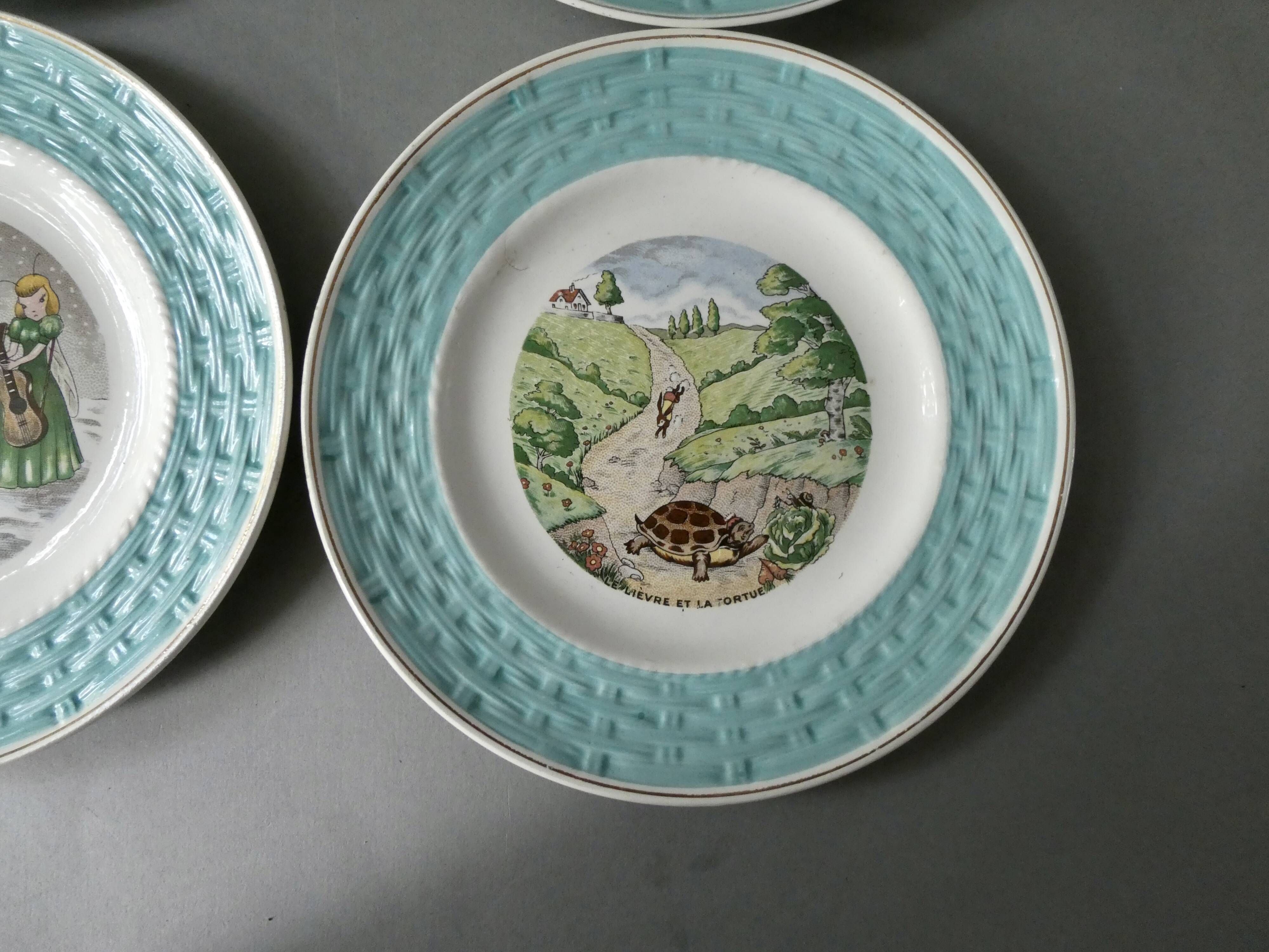 6 plates the fables of La Fontaine
