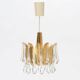 Palwa ceiling light by Palme & Walter, gilded brass and glass, Germany, 1970s.