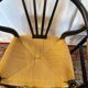 Set of 6 black wooden chairs with straw seats – Bistro style