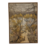 Oil painting on canvas, Claure Jallois, landscape cevenol ( 1959 )