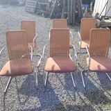 6 chairs in chrome metal effezeta Italy 70s