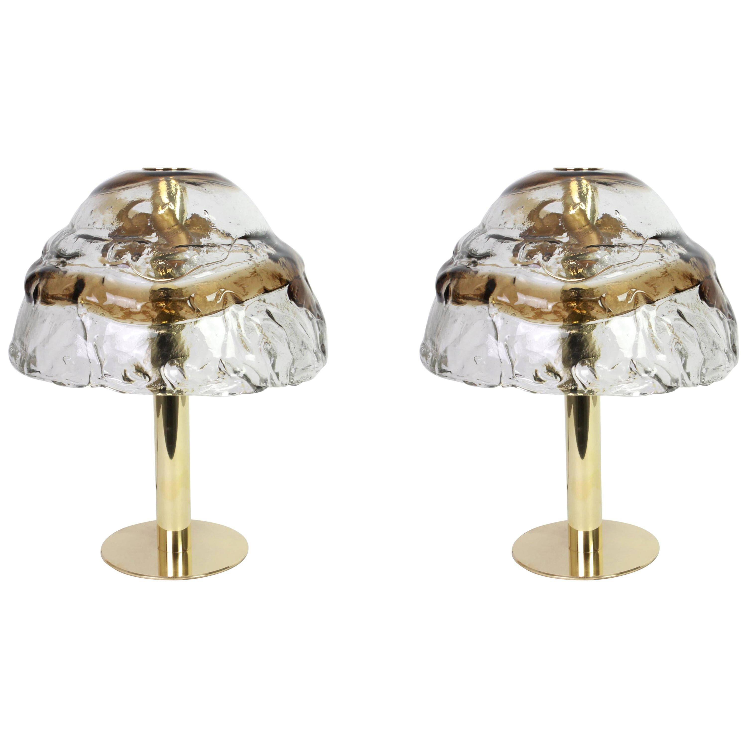 Smoked glass table lamp by Murano for Kalmar, Austria, 1970s.