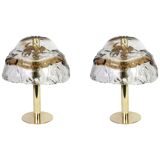 Smoked glass table lamp by Murano for Kalmar, Austria, 1970s.