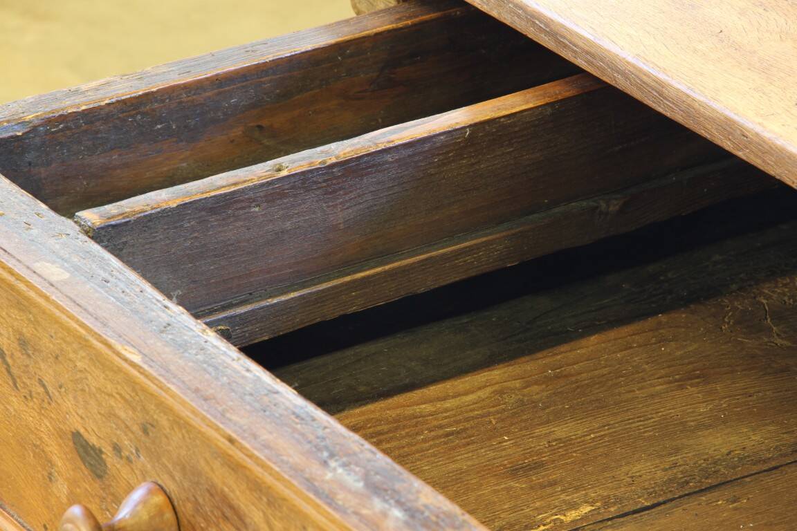 Baroque antique Nordic provincial oak table 1800s rustic farmhouse, rich patina