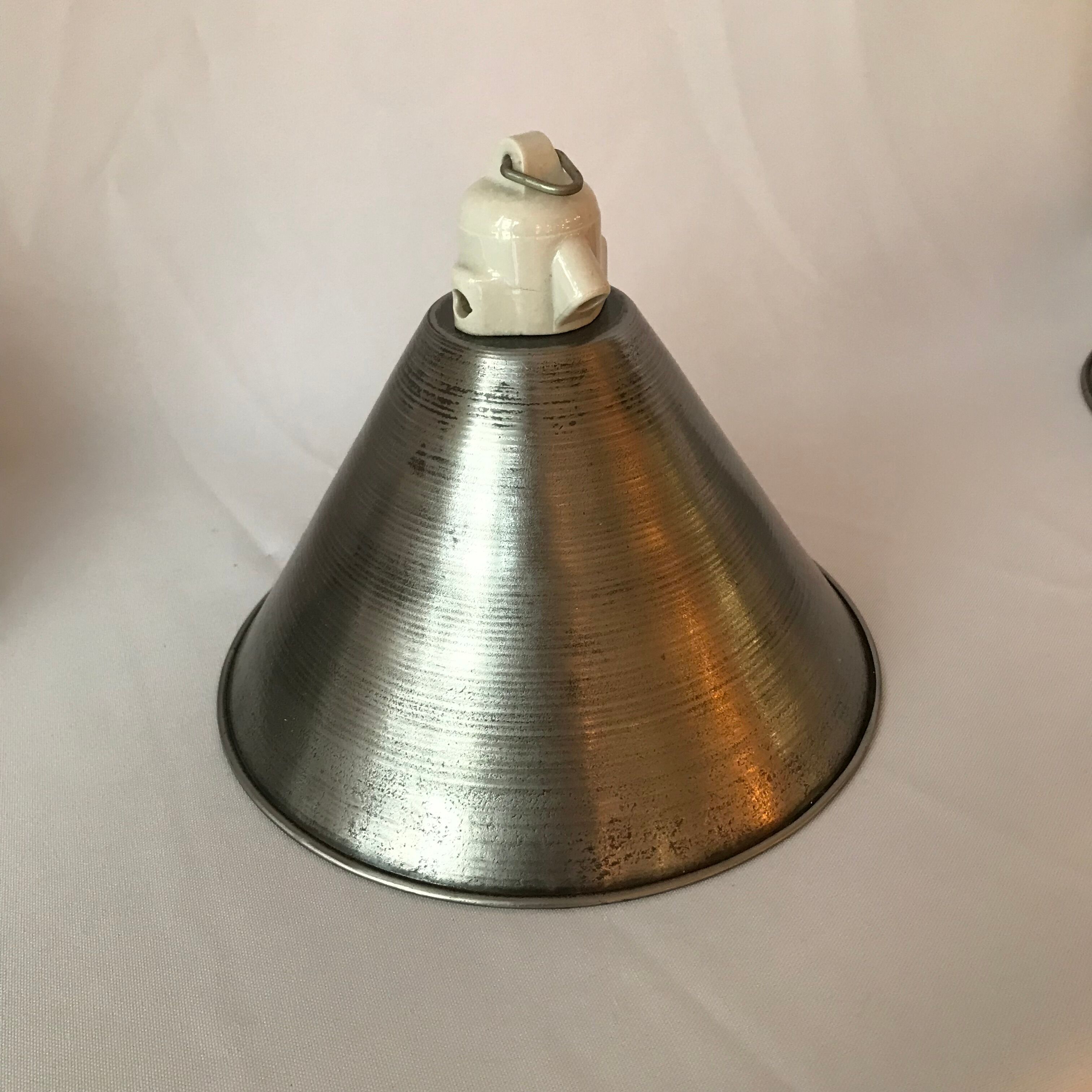 Conical lampshade iron and ceramic