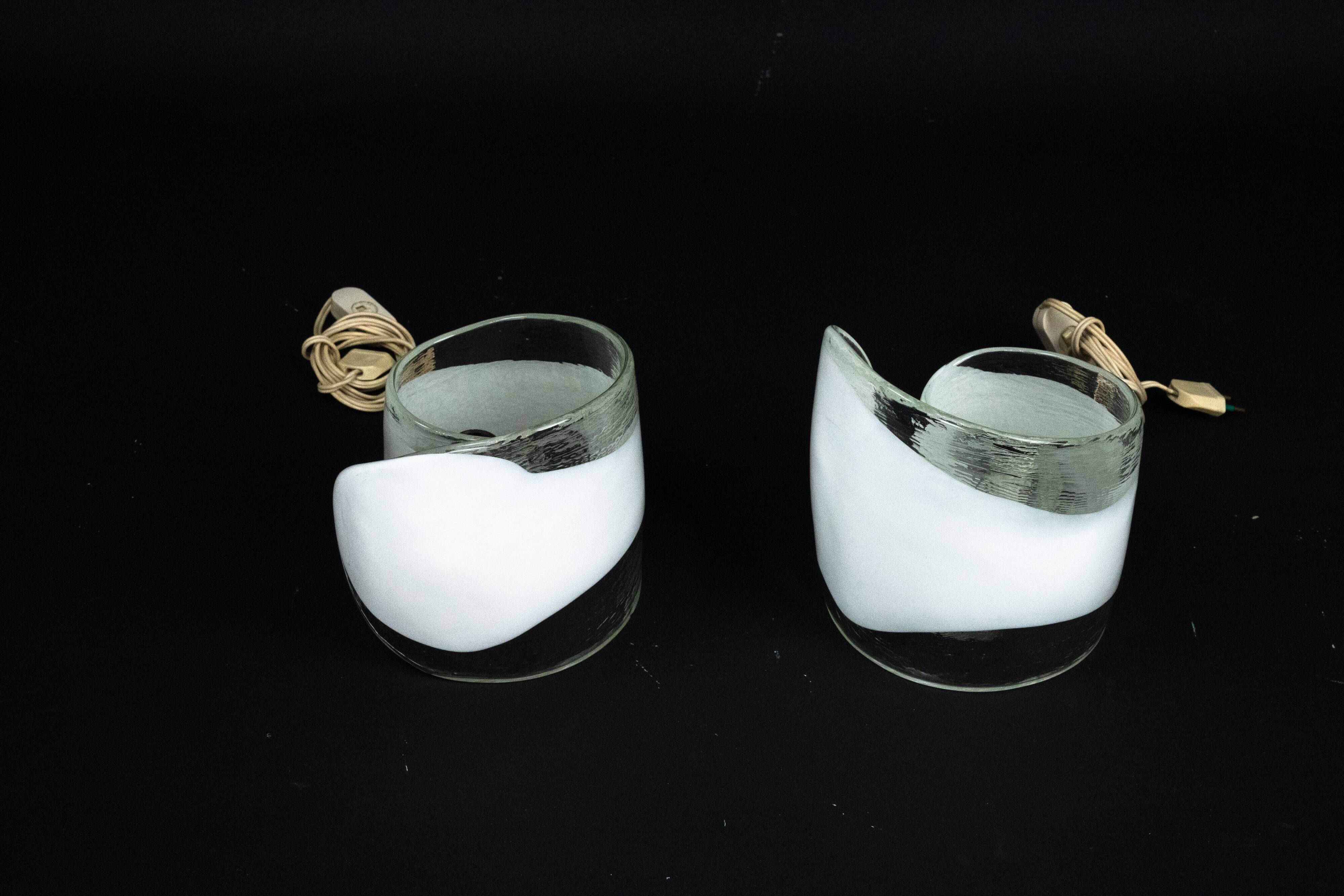 La Murrina, pair of Murano glass table lamps. Italy 1970s