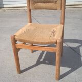 Set of 6 rope and pine chairs