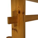 Vintage Scandinavian pinewood bench from the 1960's modern design