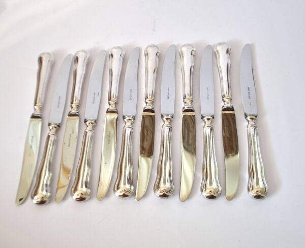 12 couteaux anciens St Médard modèle filet violonné