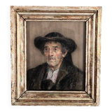 Pastel representing a Breton by G. Rio 1920 limed frame