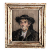 Pastel representing a Breton by G. Rio 1920 limed frame