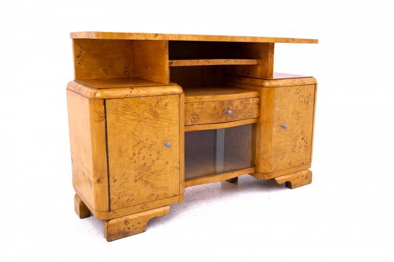 Art Deco chest of drawers, perfect for a TV, Poland, mid-20th century.