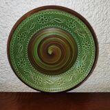 Antique plate Rössler AG Aedermannsdorf Switzerland Ceramics with floral motif Green