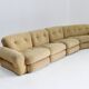 Vintage Italian curved modular chrome sofa 1970s
