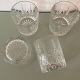Set of 4 Whiskey glasses in cut glass 1970