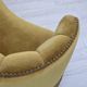 1960s, Danish 2-seater "Banan" sofa, green furniture velour, oak wood.