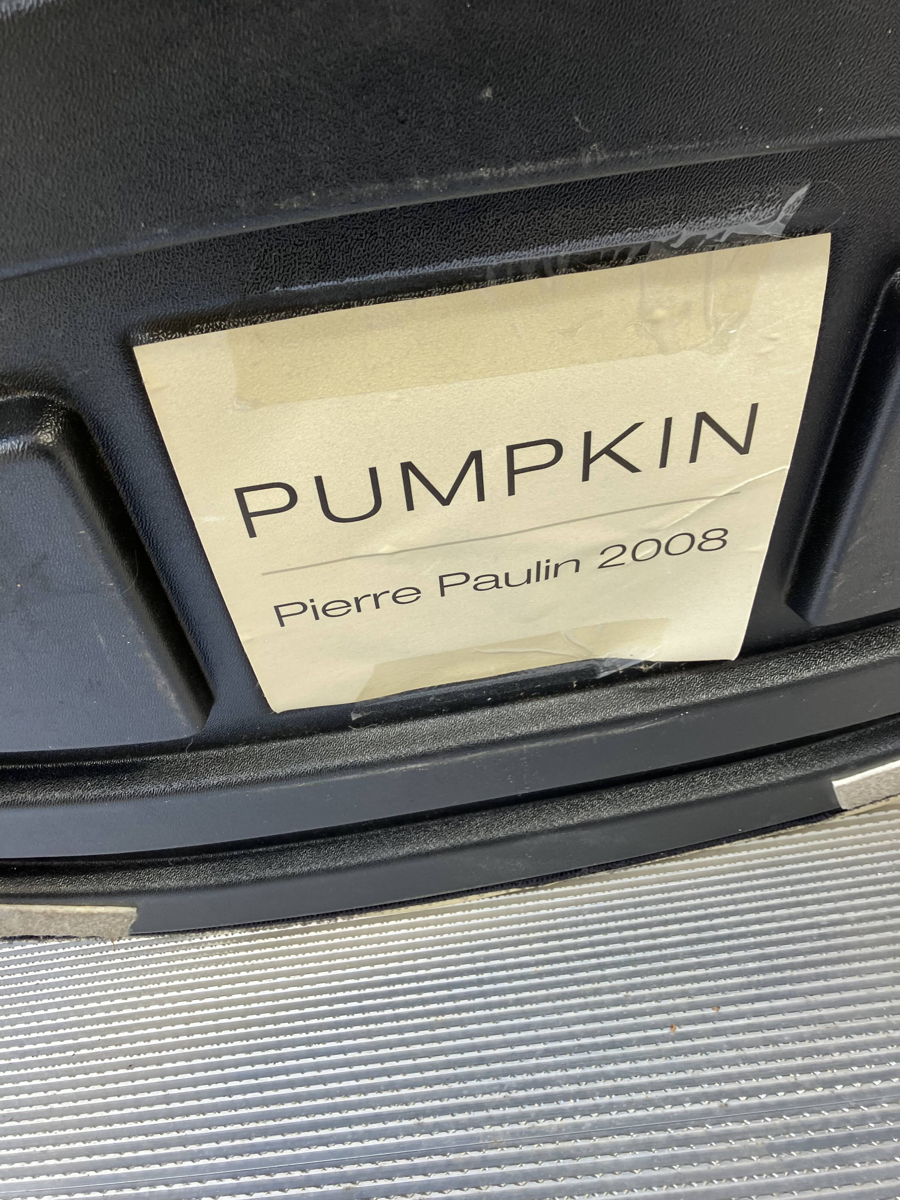 Ligne Roset Pumpkin 1-seater + pouf in beige leather by Pierre Paulin