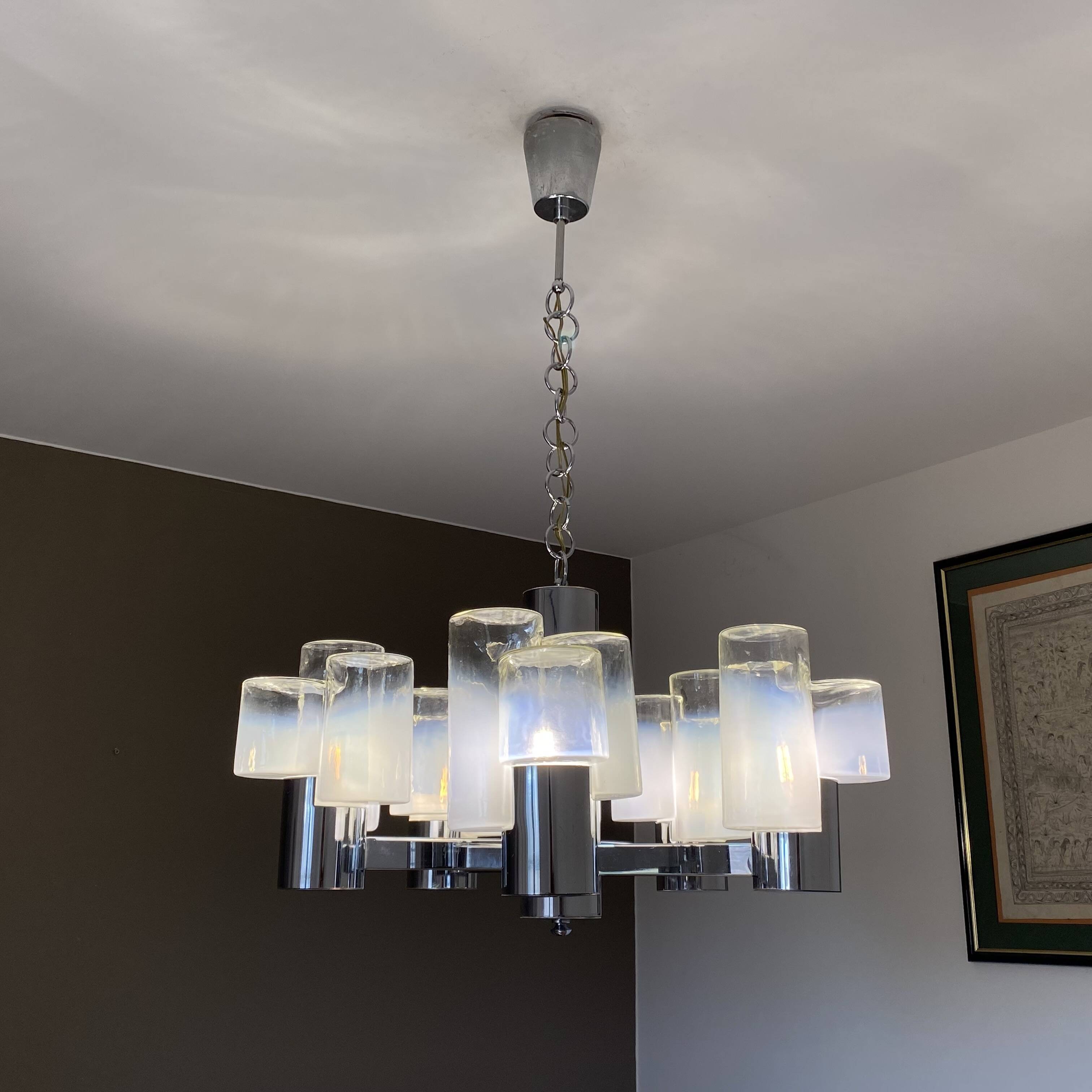 MAZZEGA Sputnik chandelier. 1970. Murano glass.