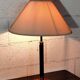 Vintage Wooden, Brass & Leather Table Lamp – 1970s
