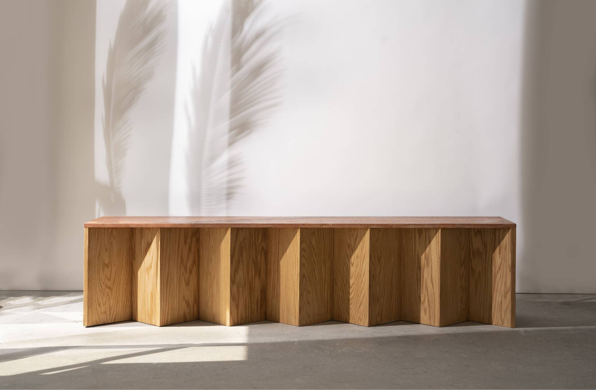 Stone and wood bench