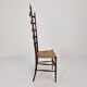 Mid Century High Back Chiavari Ladder Chair, Italy 1950's