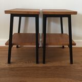 Pair of solid oak bedside tables