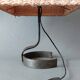 Lampe brutaliste 1950 en fer forgé abat-jour en laine fait main.